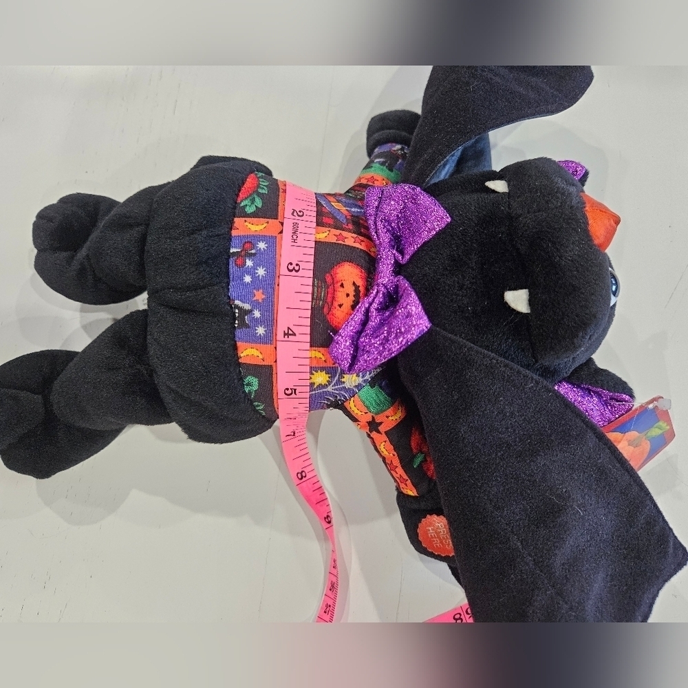 Chosun International Vintage Halloween Stuffed Black Bat. Retro Summerween - Picture 8 of 8